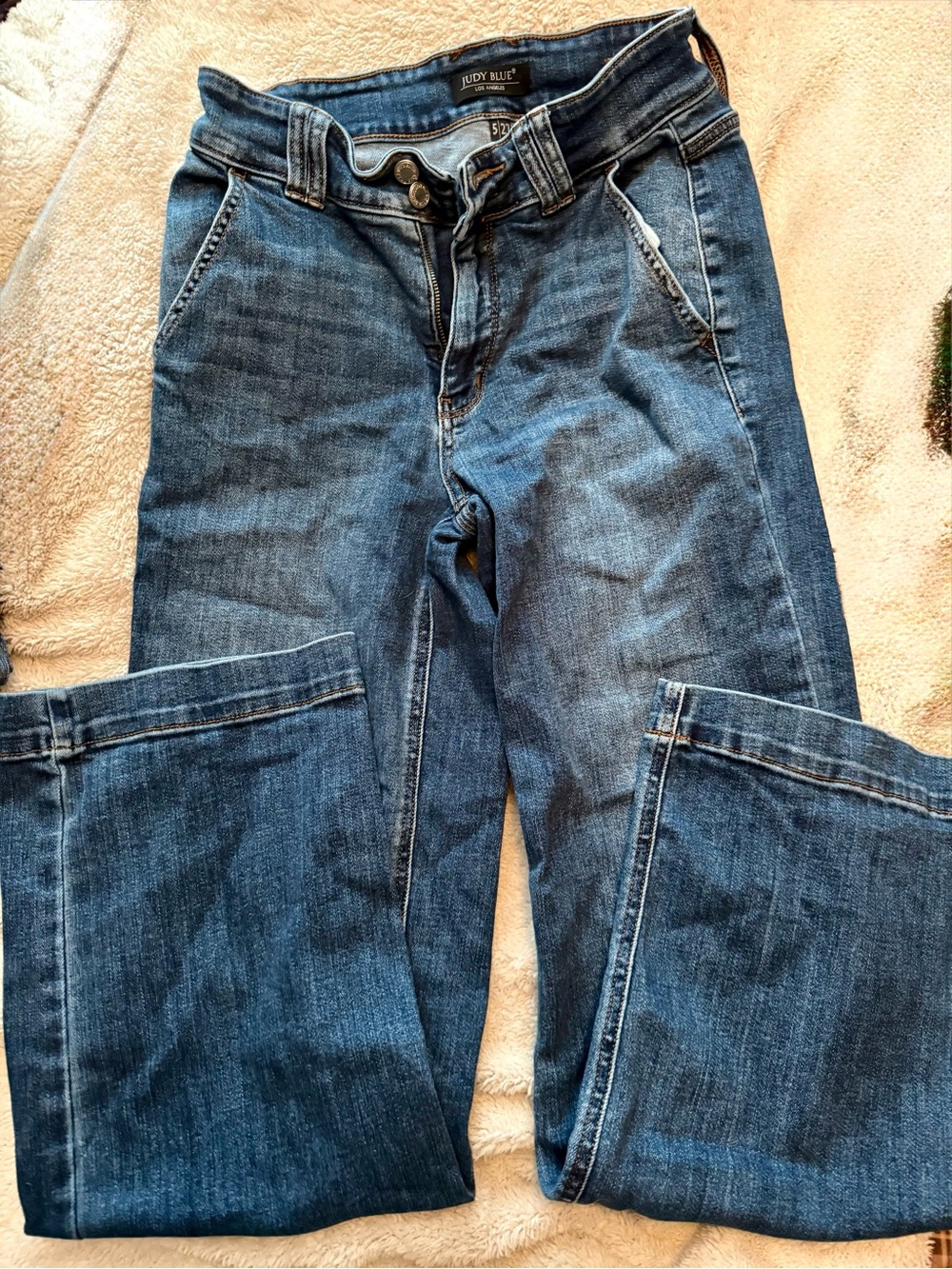 Judy Blue Dark Blue Wide Leg Trouser Jeans